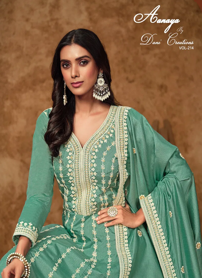 Aanaya Vol 214 By Dani Dola Silk Designer Gown With Dupatta Wholesale Online